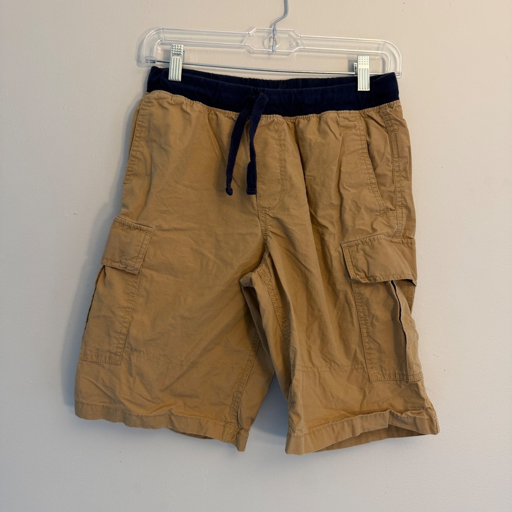 Polo Ralph Lauren Kids Tan Ripstop Cargo Shorts Navy Waistband Size L 14-16